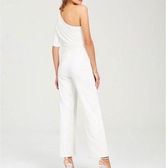Adrianna Papell White one shoulder jumpsuit - Picture 2 of 6